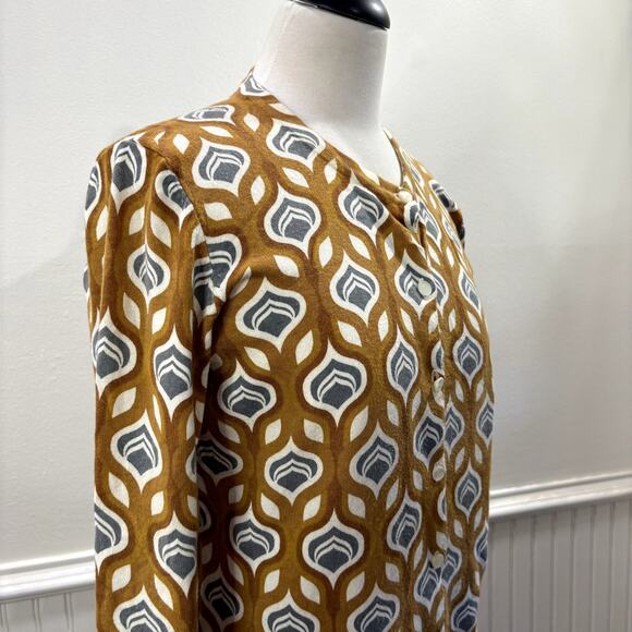 J McLaughlin Size M Cardigan Sweater Retro Print Lightweight Soft Modal Blend - Picture 14 of 15
